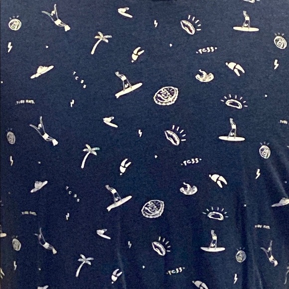 Playful Blue and White Musical Note Short Sleeve Tee - Picture 4 of 5